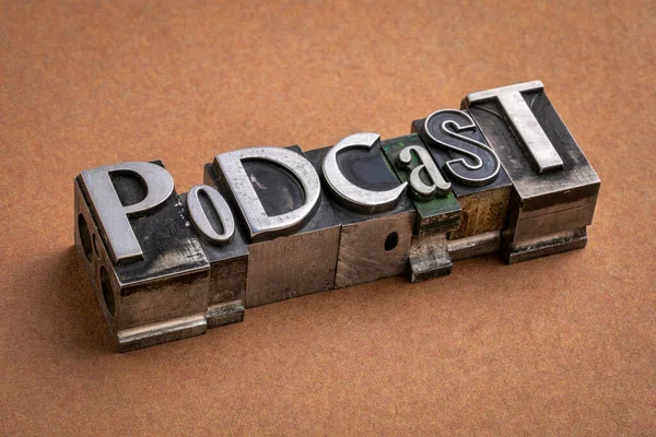 Podcast 추상적 Gritty Vintage Letterpress Metal Type Mixed Fonts Handmade — 스톡 사진