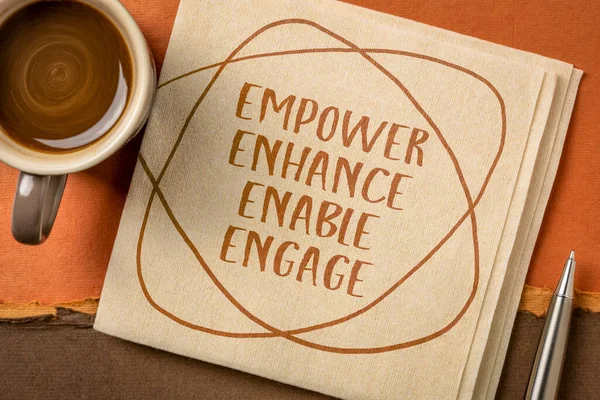 Motivatie Leiderschap Coaching Business Persoonlijke Ontwikkeling Concept Empowerment Verbeteren Inschakelen — Stockfoto