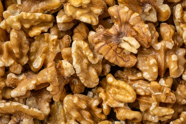 Shelled English Walnuts Background Superfood Concept — Stock Photo, Image