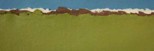 Paysage Abstrait Coloré Dans Des Tons Vert Pastel Abd Bleu — Photo