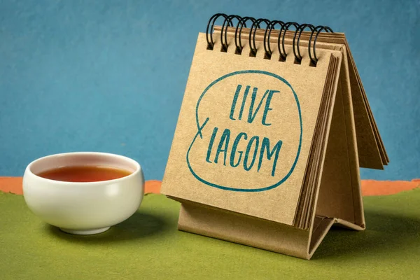 Live Lagom Zweedse Filosofie Voor Een Evenwichtig Leven Handschrift Een — Stockfoto