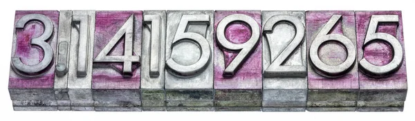 Numerical Representation Number Vintage Gritty Metal Letterpress Type Stained Printing — Stock Photo, Image