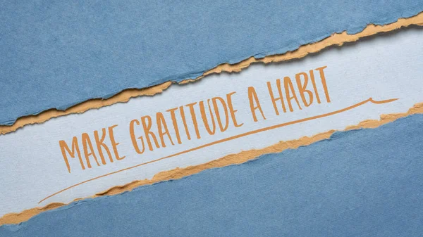 Faire Gratitude Une Habitude Écriture Inspirante Sur Papier Chiffon Fait — Photo