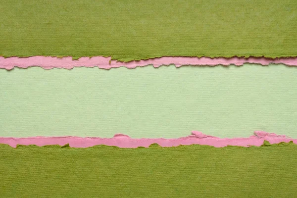 Abstrait Papier Vert Rose Avec Espace Copie Feuilles Papier Chiffon — Photo