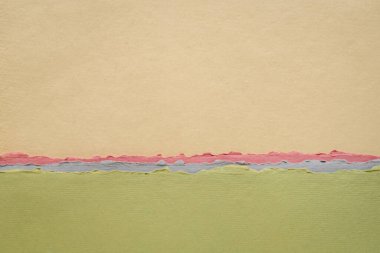 Pastel tonlarda soyut manzara, el yapımı kağıt koleksiyonu.