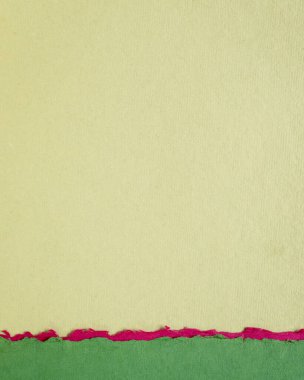 Pembe ve yeşil pastel tonlarda soyut kağıt peyzaj - el yapımı kağıt koleksiyonu