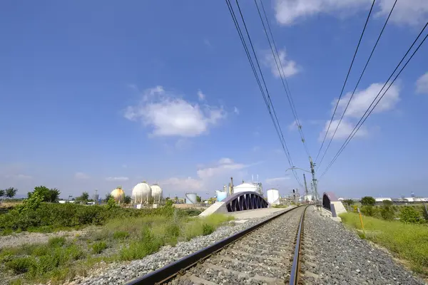 Train Tracks Industrial Area Province Tarragona Catalonia Spain — Stock Photo, Image