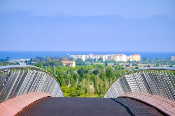 Moderne Brücke Für Fußgänger Und Radfahrer Die Stadt Vilaseca Mit — Stockfoto