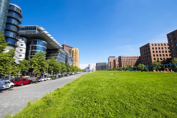 Berlin Germany August 2017 Tpotsdamer Platz Square Buildings Linkstrasse Street — Stock Photo, Image