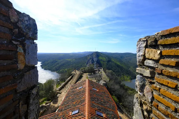 Monfrague Національний Парк Іспанія Квітня 2018 Панорамний Вид Замку Monfrague — стокове фото