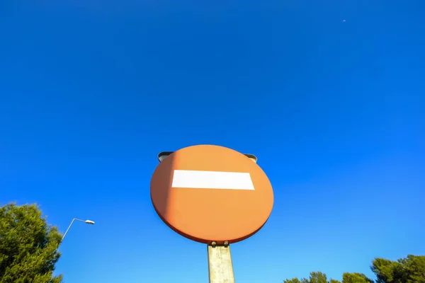 Sinal Trânsito Entrada Uma Estrada Catalunha Espanha — Fotografia de Stock