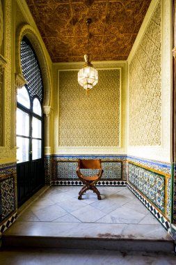 Utrera, İspanya - 18 Mart 2017: Andalusia Güney İspanya'da Utrera Vistahermosa Kont Sarayı Mudejar Mimarlık