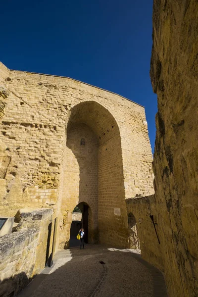 Accès Forteresse Nasride Mota Dans Ville Alcala Real Andalousie Dans — Photo