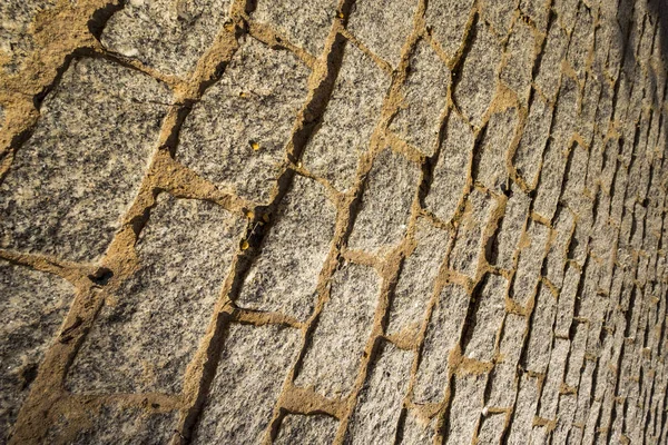 çizgileri ve desen bir İspanyol şehri kaldırımda soyut detay