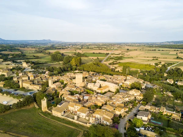 Aerial View Medieval Town Peratallada Province Gerona Catalonia Spain — Stock Photo, Image