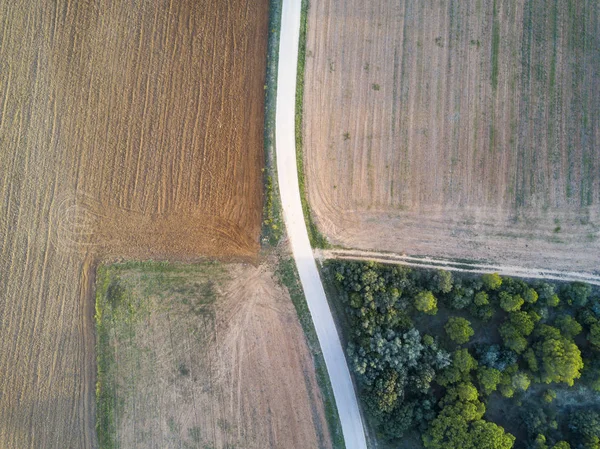 Paisagem Abstrata Feita Com Tiro Aéreo Com Drone Uma Estrada — Fotografia de Stock