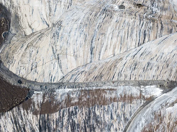 Vista Panorâmica Aérea Uma Terra Onde Grandes Quantidades Sal Foram — Fotografia de Stock