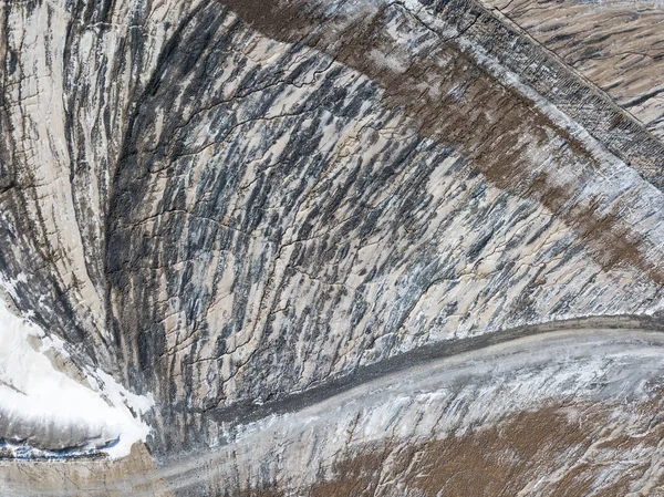 stock image Aerial panoramic view of a land where large amounts of salt were discarded causing serious problems to the natural environment around the city of Cardona in Gerona Catalonia Spain