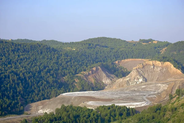 Exterior view of Cardona salt mountain, the largest of its kind in Europe located in Catalonia Spain