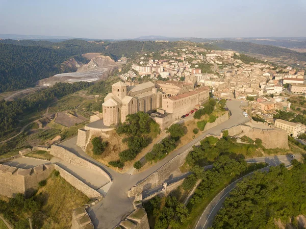 Flygfoto Över Cardona Slottet Katalonien Spanien — Stockfoto