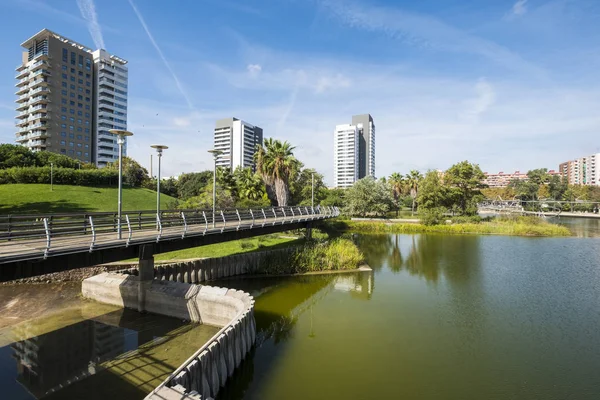 Überblick Über Die Diagonale Mar Öffentlichen Park Mit Modernen Gebäuden — Stockfoto