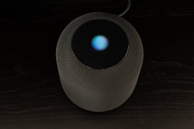 Bir elma Homepod hoparlör kullanarak
