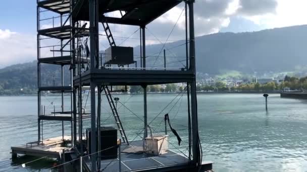 Deconstruction of the lake stage in Bregenz, Austria — Stock Video