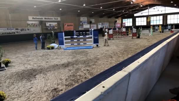 Hippische sport, paard springen, springen, Paardrijden thema foto — Stockvideo