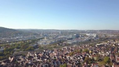 Stuttgart Untertuerkheim ve Bad Cannstatt üzerinde hava