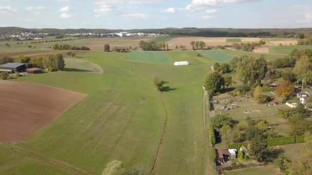 Aerial of community gardens or allotments — Stock Footage Aerial of community gardens or allotments Video Clip