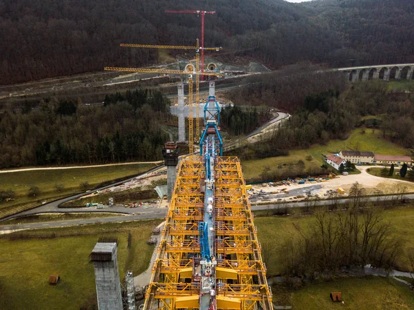 Nieuwe spoorlijn bruggenbouw - Stuttgart 21, Aichelberg — Stockfoto