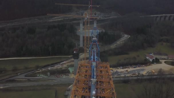 Nowe budowy mostów kolejowych - Stuttgart 21, Aichelberg — Wideo stockowe