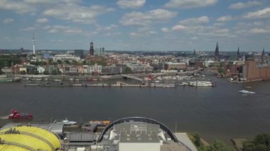 Hamburg limanı üzerinde doğal panorama