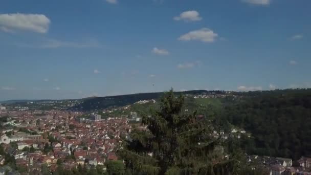 Vista aérea de las zonas meridionales de Stuttgart — Vídeos de Stock