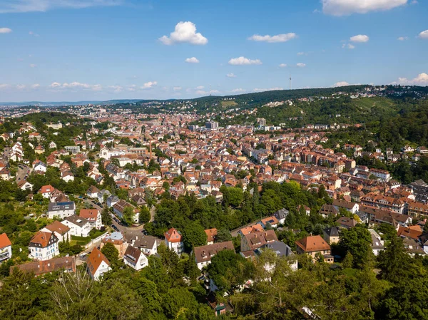 Letecký pohled na jižní části Stuttgartu — Stock fotografie