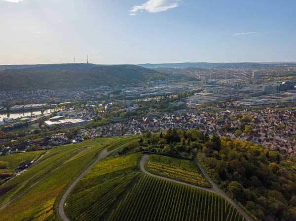 Aerial of Stuttgart suburbs Rotenberg and Untertuerkheim — Stock Photo, Image