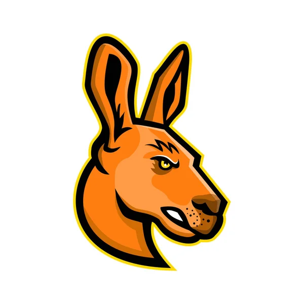 Mascot Icon Illustration Head Kangaroo Marsupial Family Macropodidae Indigenous Australia — Stock Vector