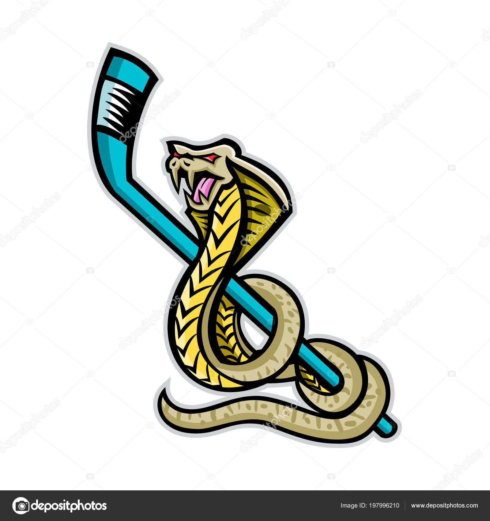 Pequena Ilustração Animal De Desenho Animado De Cobra-rei