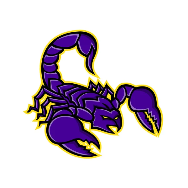 Ícone Mascote Ilustração Escorpião Aracnídeo Predador Ordem Scorpiones Com Picada —  Vetores de Stock
