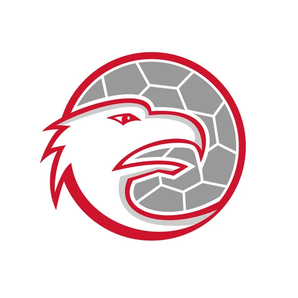 Mascot Icon Illustration Head European Eagle Handball Fieldball Team Handball — Stock Vector