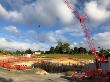 Auckland, Auckland, Yeni Zelanda'Cuma, 16 Ocak 2018, alınan bir yapının yeni ticari ve konut inşaat sitedeki Jan.16 - Modern Mobil vinç
