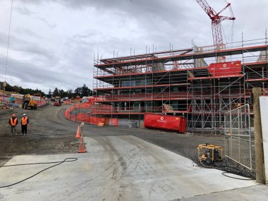 Auckland, Jun 11: gayrimenkul veya inşaat çalışmaları Auckland, yeni 11 Haziran 2018 üzerinde alınan Zelanda'da bulunan yapı ekleme sürecinde bina inşaatı.