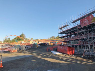 Auckland, 9 Mayıs: gayrimenkul veya inşaat çalışmaları Auckland, yeni 9 Mayıs 2018 üzerinde alınan Zelanda'da bulunan yapı ekleme sürecinde bina inşaatı.