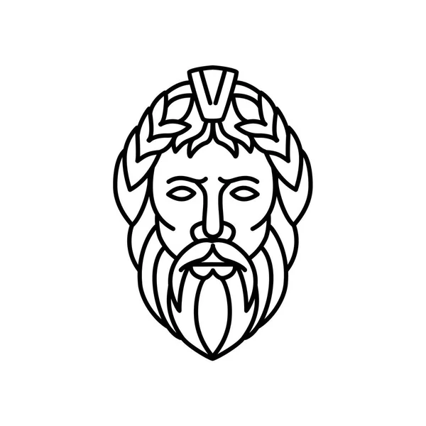 Mono Line Illustration Zeus Sky Thunder God Ancient Greek Religion — Stock Vector
