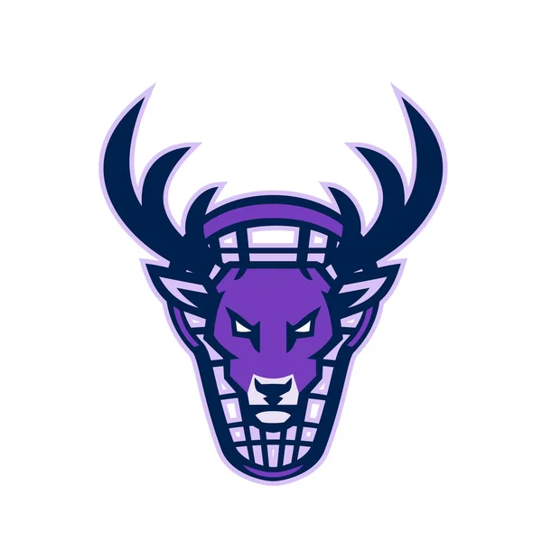 Mascot Icon Illustration Head Deer Buck Stag Viewed Front Lacrosse Vector Graphics