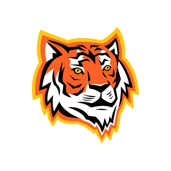 Icono Mascota Ilustración Cabeza Tigre Bengala Tigre Malayo Tigre Sumatrano — Vector de stock