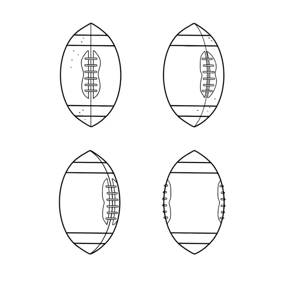绘制草图样式美国足球运动的序列在孤立背景下被抛向一边的演示 — 图库矢量图片