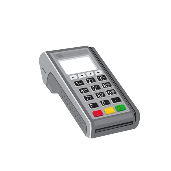 Retro Stijl Illustratie Van Een Creditcard Punt Van Verkoop Pos — Stockvector