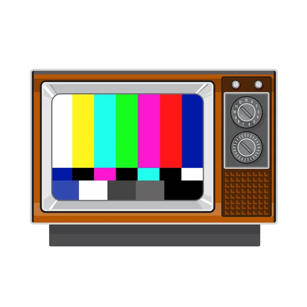 Televizyon Test Kartı Sinyal Testi Paternli Retro Vintage Televizyonun Izole — Stok Vektör