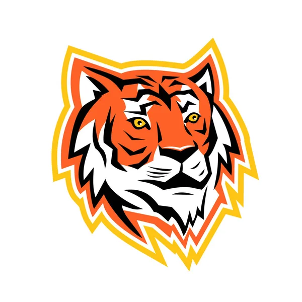 Иконка Спортивного Талисмана Головы Бенгальского Тигра Азиатского Тигра Материковой Стороны — стоковый вектор